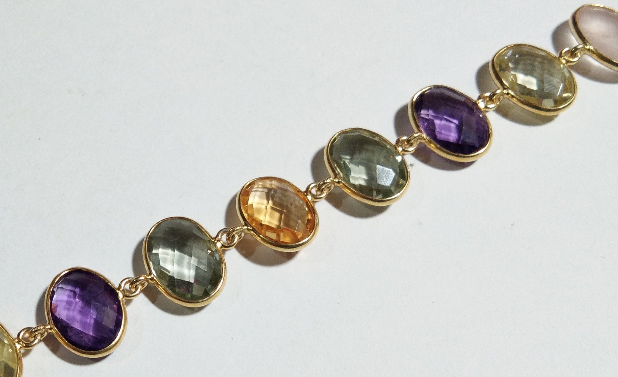 Green Amethyst,Amethyst,Citrine & Rose Quartz Bracelet, 925 Sterling Silver Jewelry, Good Quality Gemstone Bracelet, For Girls/Women Gift